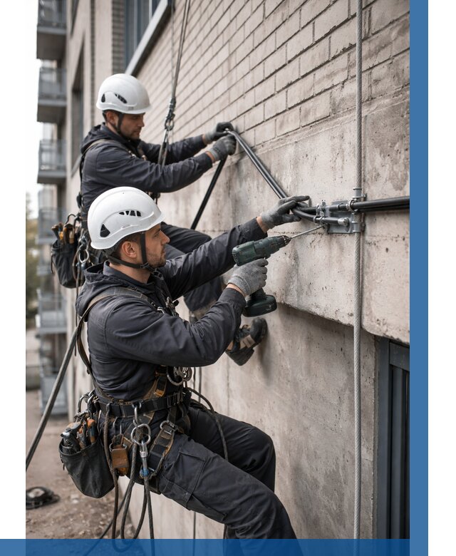 Крепление кабеля на фасаде в Егорьевске от 354 р. | ВЫСОТНИК-Грь