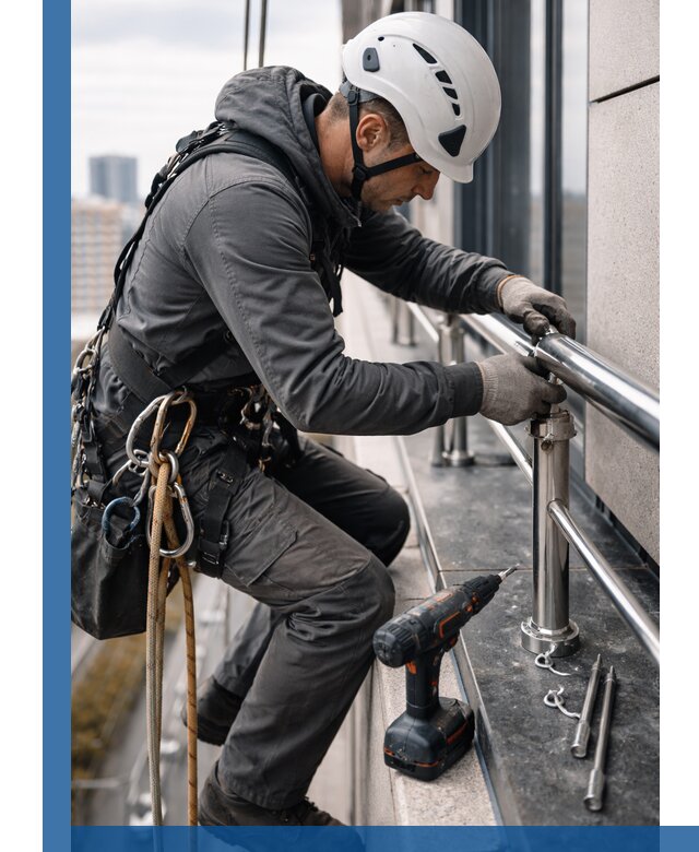 Монтаж ограждений на высоте в Егорьевске для зданий и конструкций