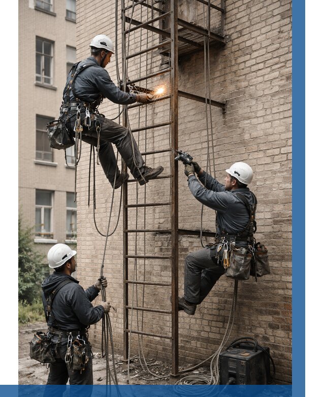 Ремонт пожарной лестницы в Егорьевске от 7595 р. | ВЫСОТНИК-Грь