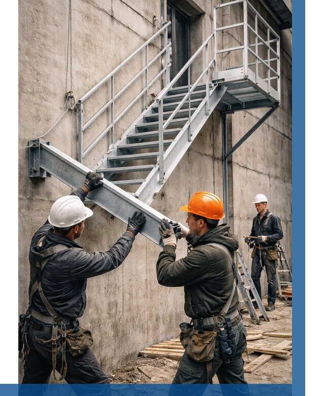 Монтаж металлических лестниц в Егорьевске от 15189 р. | ВЫСОТНИК-Грь