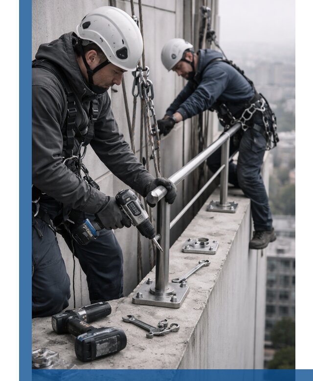 Монтаж перил на высоте в Егорьевске для жилых и промобъектов