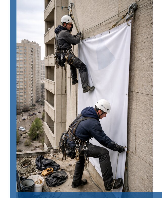 Профессиональный монтаж баннеров на фасаде в Егорьевске
