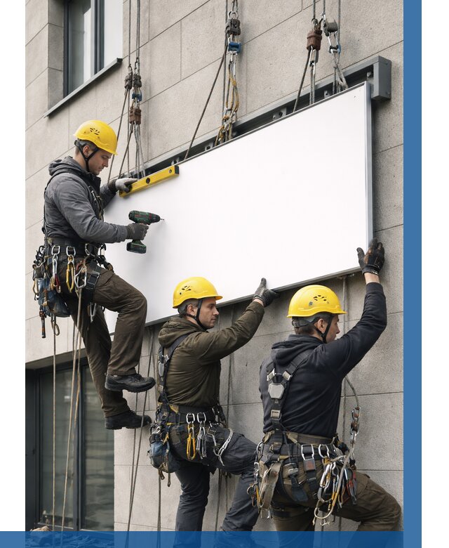 Монтаж рекламной вывески в Егорьевске от 8101 р. | ВЫСОТНИК-Грь