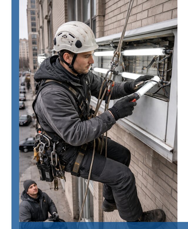 Профессиональная замена ламп в наружной вывеске в Егорьевске