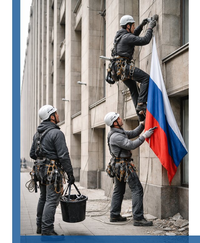 Профессиональная установка флагов на фасаде в Егорьевске