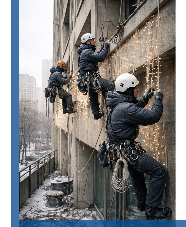 Монтаж новогодней иллюминации и украшение фасадов в Егорьевске