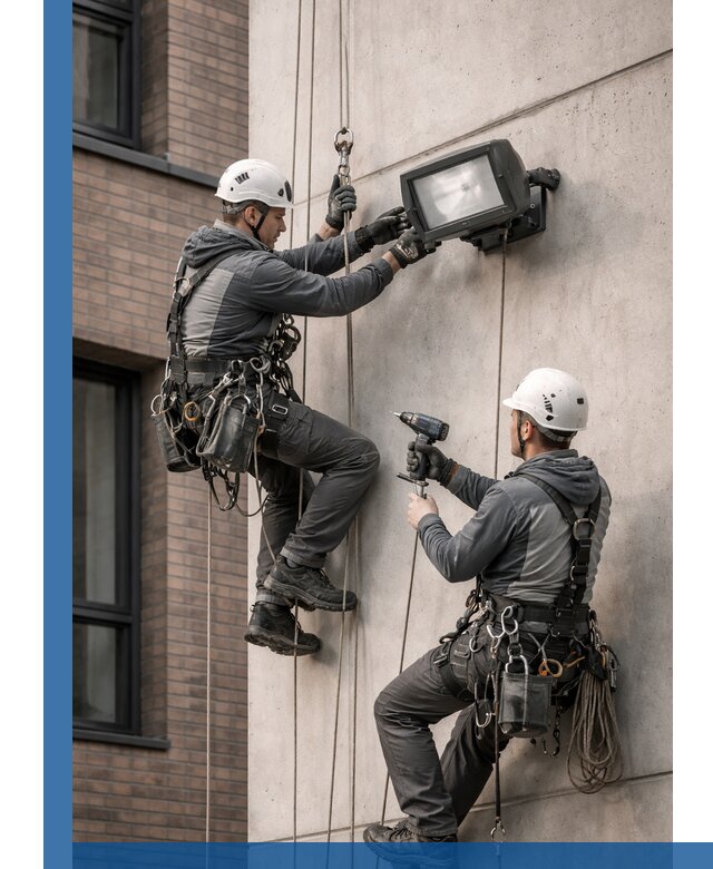 Профессиональный монтаж фасадных прожекторов в Егорьевске под ключ