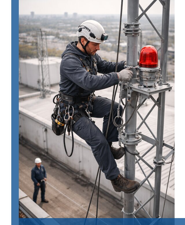 Монтаж заградительных огней и обслуживание объектов в Егорьевске