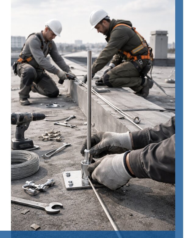 Монтаж молниезащиты на кровле в Егорьевске цена от 25315 р. | ВЫСОТНИК-Грь