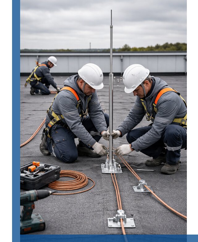 Монтаж молниезащиты на кровле в Егорьевске под ключ с гарантией