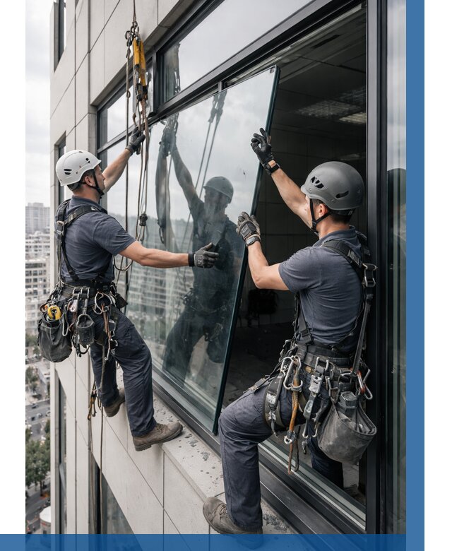 Замена стеклопакетов на высоте в Егорьевске от 5569 р. | ВЫСОТНИК-Грь