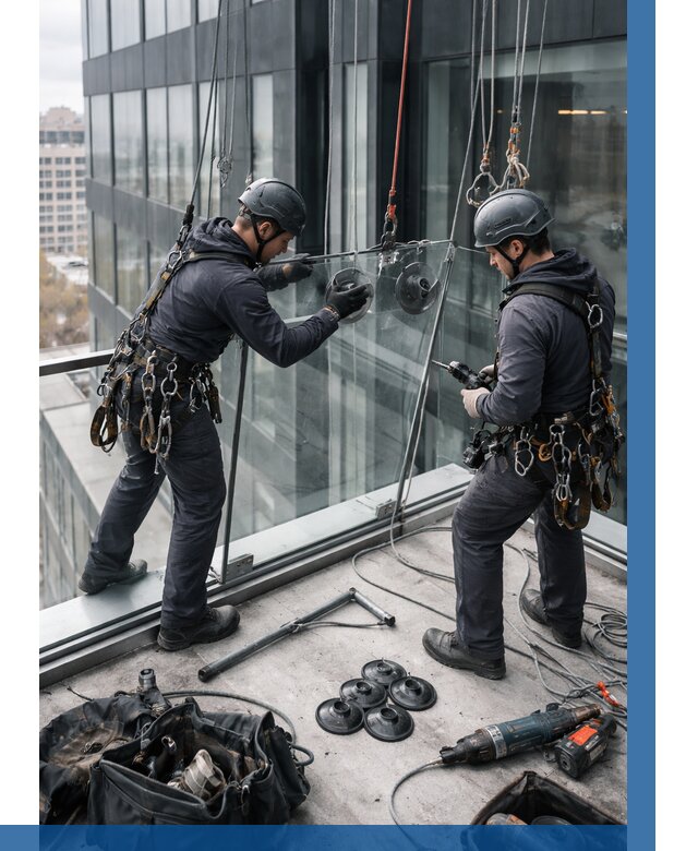 Монтаж стеклянных ограждений в Егорьевске от 2532 р. | ВЫСОТНИК-Грь