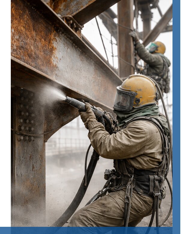 Пескоструйная очистка металлоконструкций в Егорьевске по 608 р.  ВЫСОТНИК-Грь