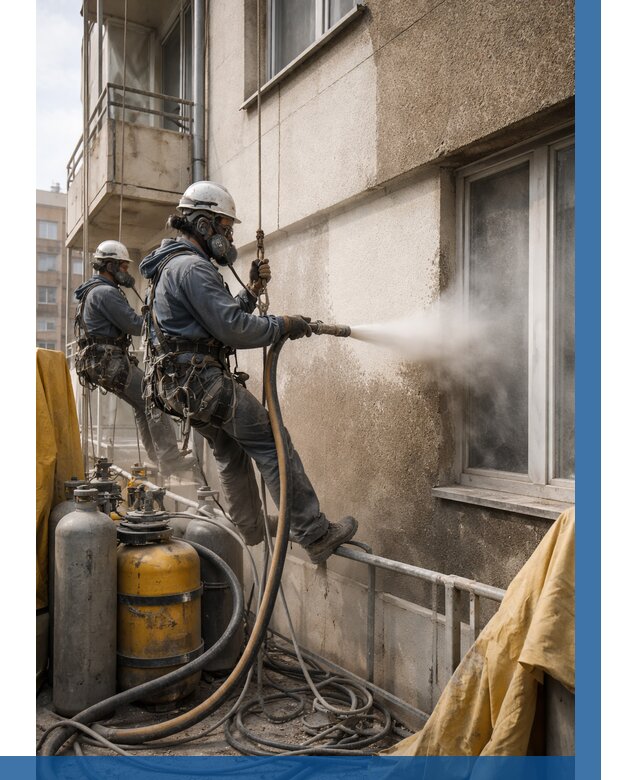 Пескоструйная очистка фасада в Егорьевске от 658 р. | ВЫСОТНИК-Грь