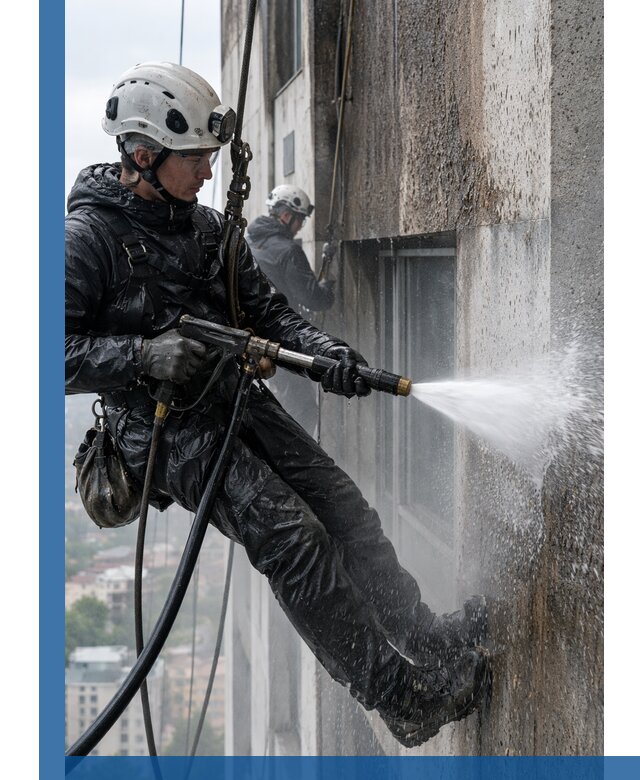 Гидроструйная очистка фасадов и конструкций в Егорьевске