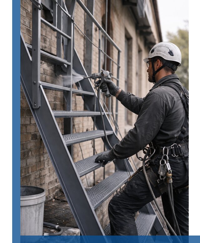 Покраска и антикоррозионная защита пожарных лестниц в Егорьевске