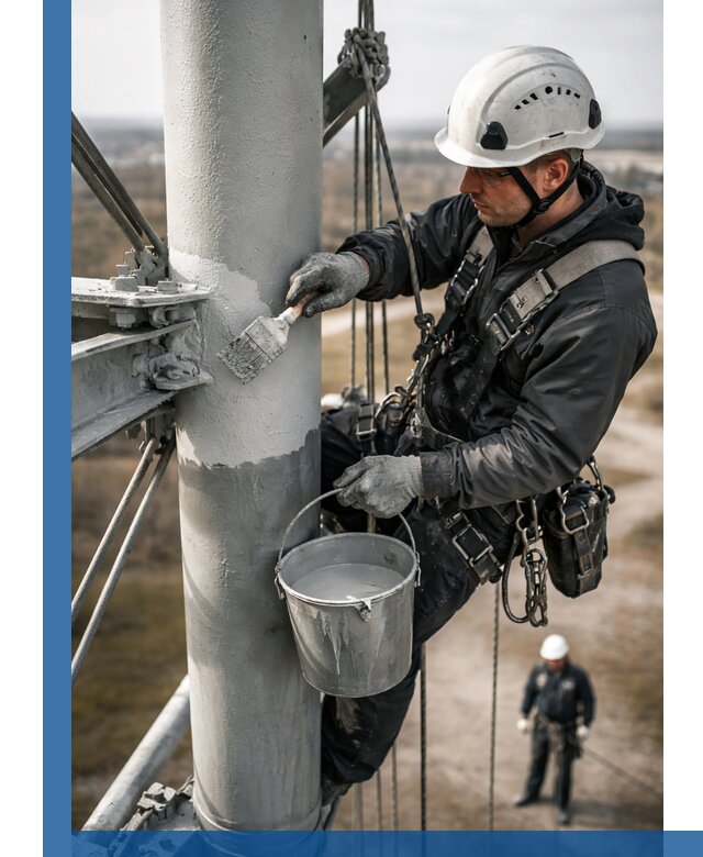 Покраска мачт связи в Егорьевске промышленными альпинистами