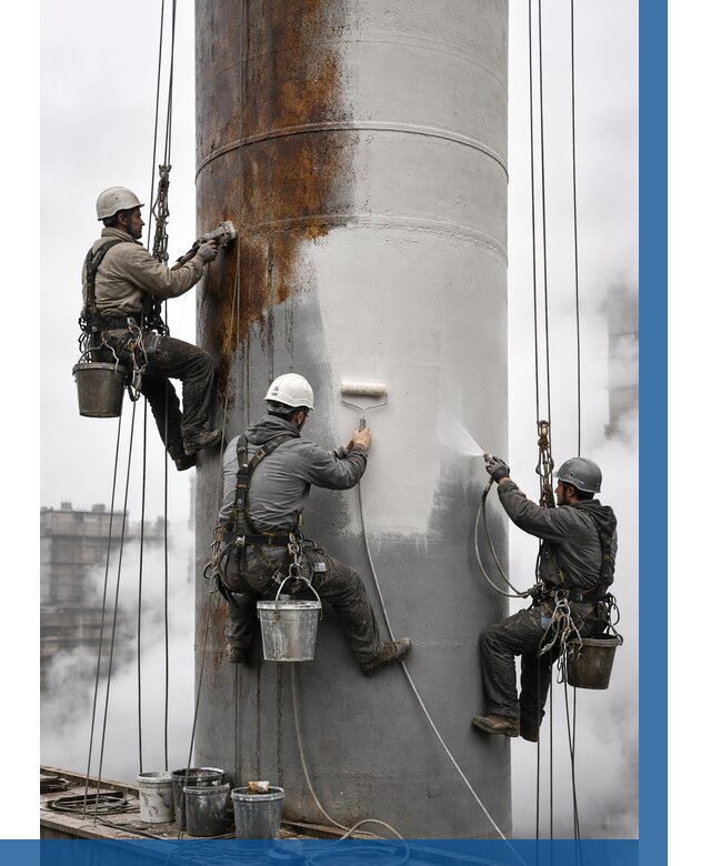 Покраска дымовых труб в Егорьевске от 8607 р. | ВЫСОТНИК-Грь