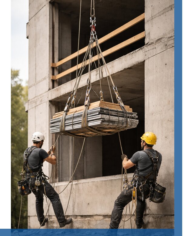 Подъем материала на этаж веревками в Егорьевске от 1519 р. | ВЫСОТНИК-Грь