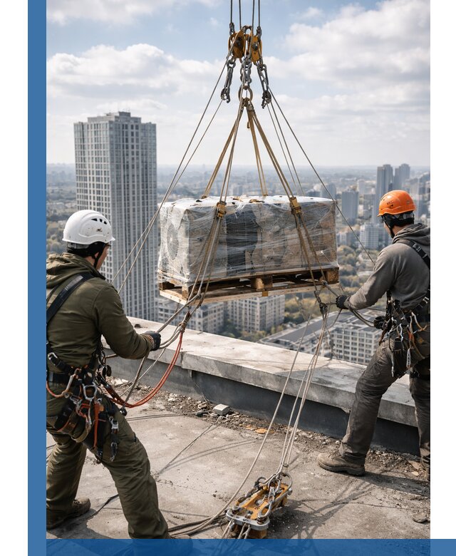 Подъем и монтаж крупногабаритных грузов на крышу в Егорьевске