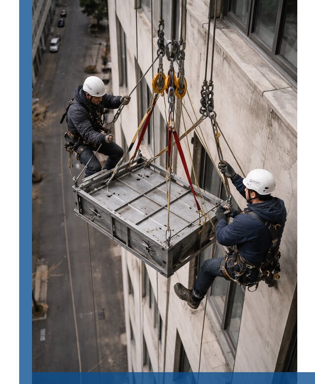 Спуск и подъем грузов по фасаду в Егорьевске для зданий