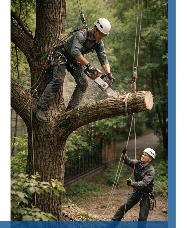 Спил деревьев альпинистами в Егорьевске от 8101 р. | ВЫСОТНИК-Грь