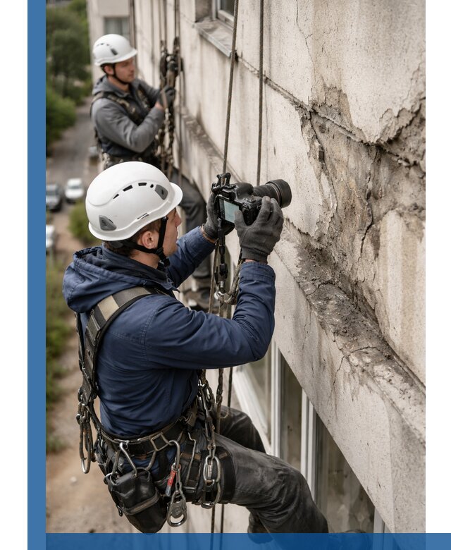 Фотофиксация дефектов фасада с высотной съемкой в Егорьевске