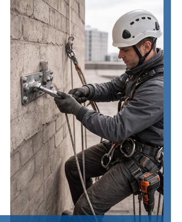 Установка анкерных точек в Егорьевске от 3544 р. | ВЫСОТНИК-Грь