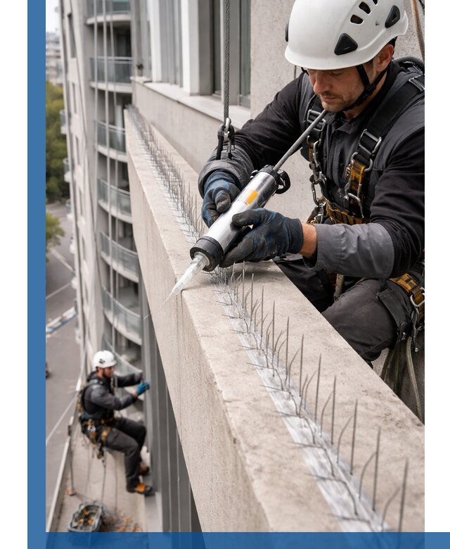 Установка шипов от птиц на фасадах и кровлях в Егорьевске